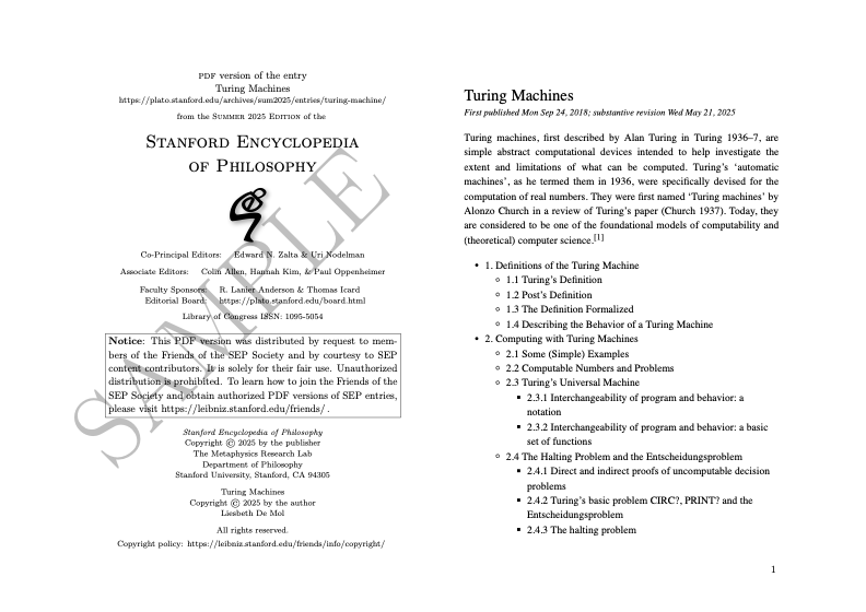 sample entry in A4 format